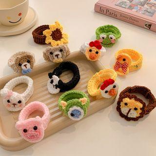 Animal / Flower Knit Hair Tie (various Designs)