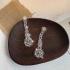 925 Sterling Silver Faux Crystal Dangle Earring 1 Pair - One Size