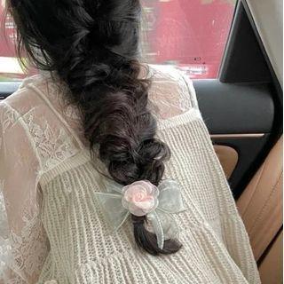 Flower Chiffon Hair Tie Pink - One Size