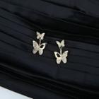Rhinestone Butterfly Dangle Earring 1 Pair - Earrings - 925 Silver - One Size