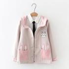 Rabbit Print Sailor Collar Button Jacket
