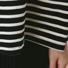 Drop-shoulder Cotton Stripe T-shirt