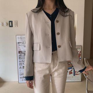 V-neck Boxy-fit Jacket