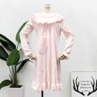Loose-fit Fleece Nightdress Pink - One Size