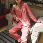 Loungewear Set: Long-sleeve Shirt + Camisole Top + Pants