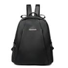 Lettering Strap Detail Nylon Backpack Black - One Size