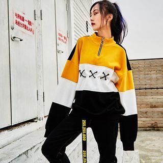 Mock-neck Multi-color Sweatshirt