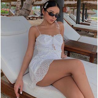 Ruffled-trim Eyelet Sundress