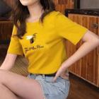 Bee Print Short-sleeve T-shirt