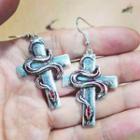 Cross Snake Pendant Necklace 1 Pair - Silver - One Size