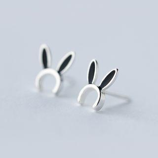 Rabbit Sterling Silver Earring 1 Pair - Silver - One Size
