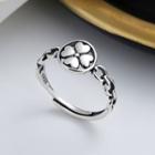 Clover Sterling Silver Open Ring 1pc - 170j - Silver - One Size