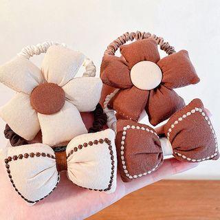 Flower / Bow Fabric Hair Tie