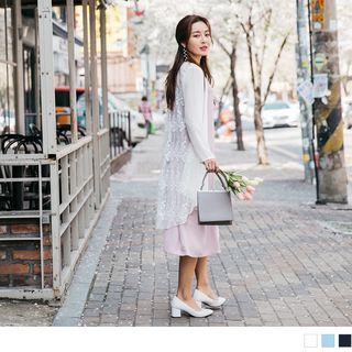Open Front Lace Panel Cover-up