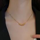 Titanium Steel Beaded Chain Necklace Necklace - Gold - One Size