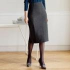 Herringboned Midi Pencil Skirt