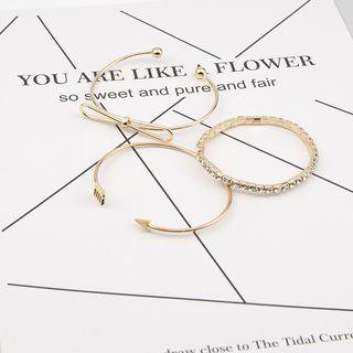 Set Of 3: Bow Open Bangle