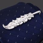 Feather Alloy Tie Clip 1 Pc - Feather Alloy Tie Clip - Silver - One Size