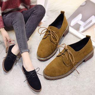 Low Heel Lace-up Casual Shoes