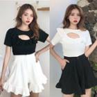 Key-hole Front Tee / Wide Leg Skorts