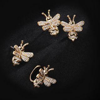 Rhinestone Bee Earring / Cuff Earring