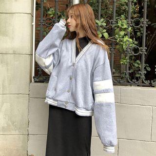 V-neck Baseball Jacket