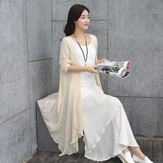 Set: Layered Maxi Dress + Long Cardigan