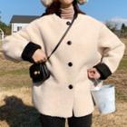 Crew-neck Carol Fleece Coat Almond - One Size
