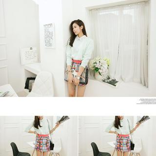 Round-neck Furry Knit Top