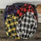 Long-sleeve Applique Plaid Shirt Jacket