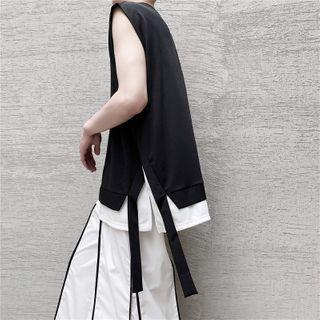 Strappy Mock Two-piece Tank Top