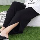 Slit Side Knitted Wide Leg Pants