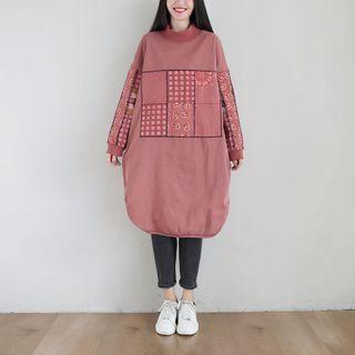 Patterned Sweatshirt Dress