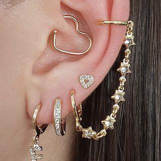 Set Of 4: Earring Set Of 4 - Gold - One Size