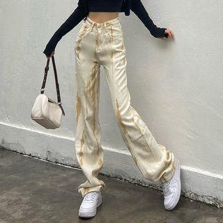 High Waist Tie-dye Baggy Jeans