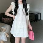 Sleeveless Ruffled Embroidered Mini Dress / Shorts