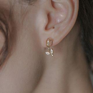 Alloy Flower Earring 1 Pair - 925 Silver Needle - Earring - Gold - One Size