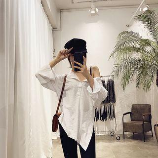Cutout Shoulder Loose-fit Blouse