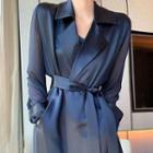 Plain Midi Organza Shirtdress