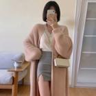 Long Cardigan / Mini Skirt / Knit Top