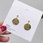 925 Sterling Silver Embossed Disc Dangle Earring As Shown In Figure - One Size