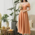 Plain Short-sleeve Midi Dress (various Designs)