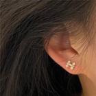 Rhinestone H Stud Earring