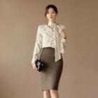 Chain Print Detachable Scarf Blouse