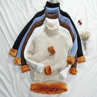 Fleece-lined Turtleneck Sweater
