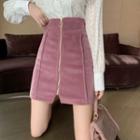 Velvet Mini Fitted Skirt