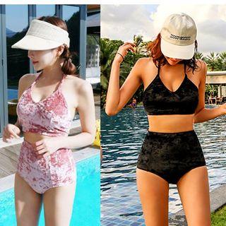 Set Of 2: Velvet Tankini Top + Swim Shorts