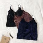 Plain Velvet Strap Top