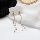 Alloy Butterfly Faux Pearl Fringed Earring 1 Pair - As Shown In Figure - One Size