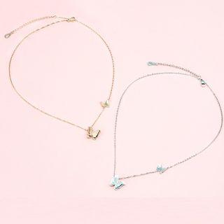 Stainless Steel Butterfly Pendant Choker